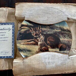 Bradford Exchange W. S. George The Red Wolf Cira 1989 Collector's Plate